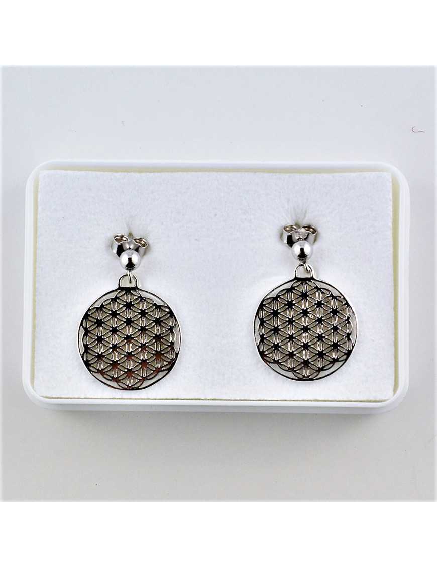 Boucles d'oreilles Fleur de vie en argent Boucles d'oreilles Fleur de vie en argent