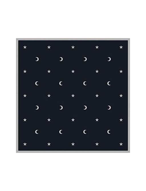 Tapis noir 80 x 80 cm lunes et etoiles Tapis noir 80 x 80 cm lunes et etoiles