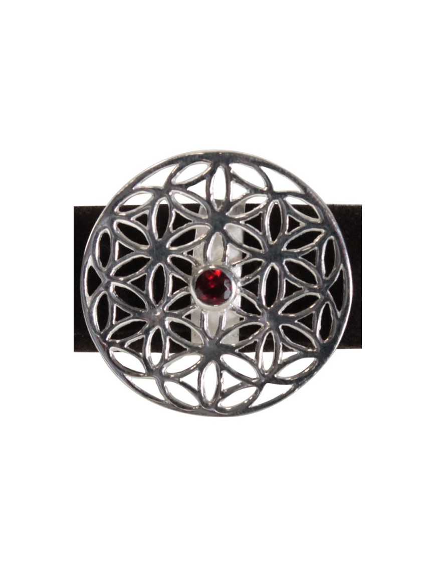 Bague argent Fleur de vie 1 pierre