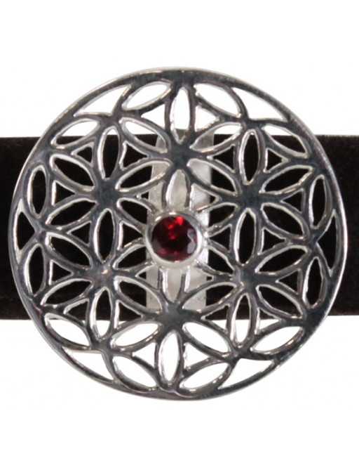 Bague argent Fleur de vie 1 pierre