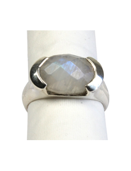Bague argent pierre facettée