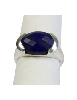 Bague argent pierre facettée