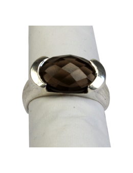 Bague argent pierre facettée