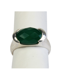 Bague argent pierre facettée