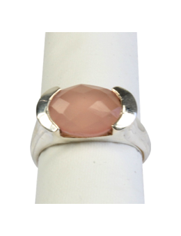 Bague argent pierre facettée