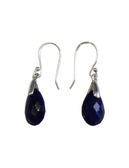 Boucles d'oreilles argent goutte facettée