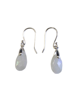 Boucles d'oreilles argent goutte facettée