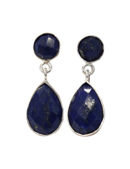 Boucles d'oreilles argent goutte sertie
