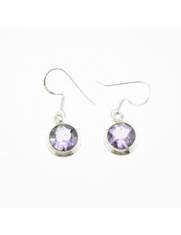 Boucles d'oreilles argent 925 et améthyste