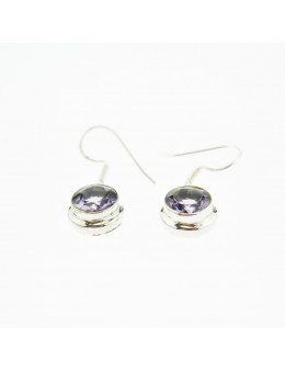 Boucles d'oreilles argent 925 et améthyste