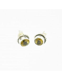 Boucles d'oreilles pierres taillés et argent 925