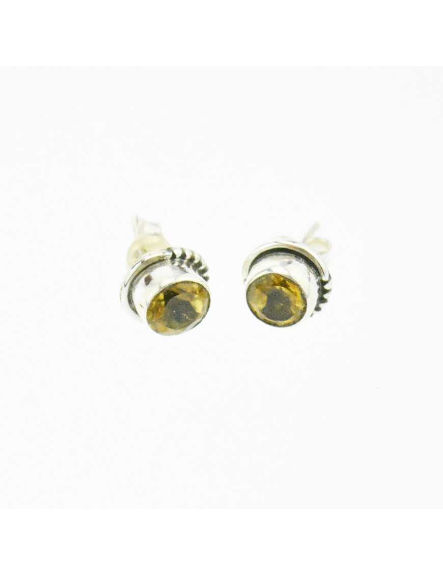 Boucles d'oreilles pierres taillés et argent 925 Boucles d'oreilles pierres taillés et argent 925
