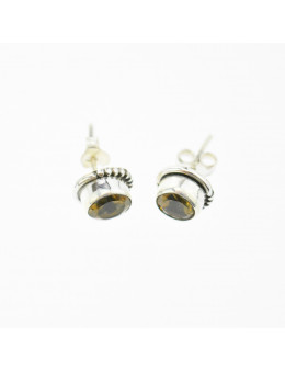 Boucles d'oreilles pierres taillés et argent 925